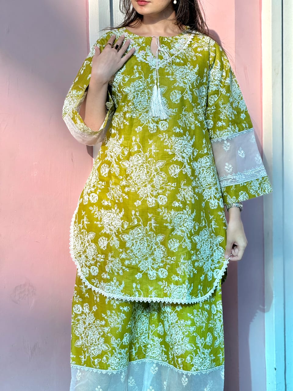2 Piece – White Block Print